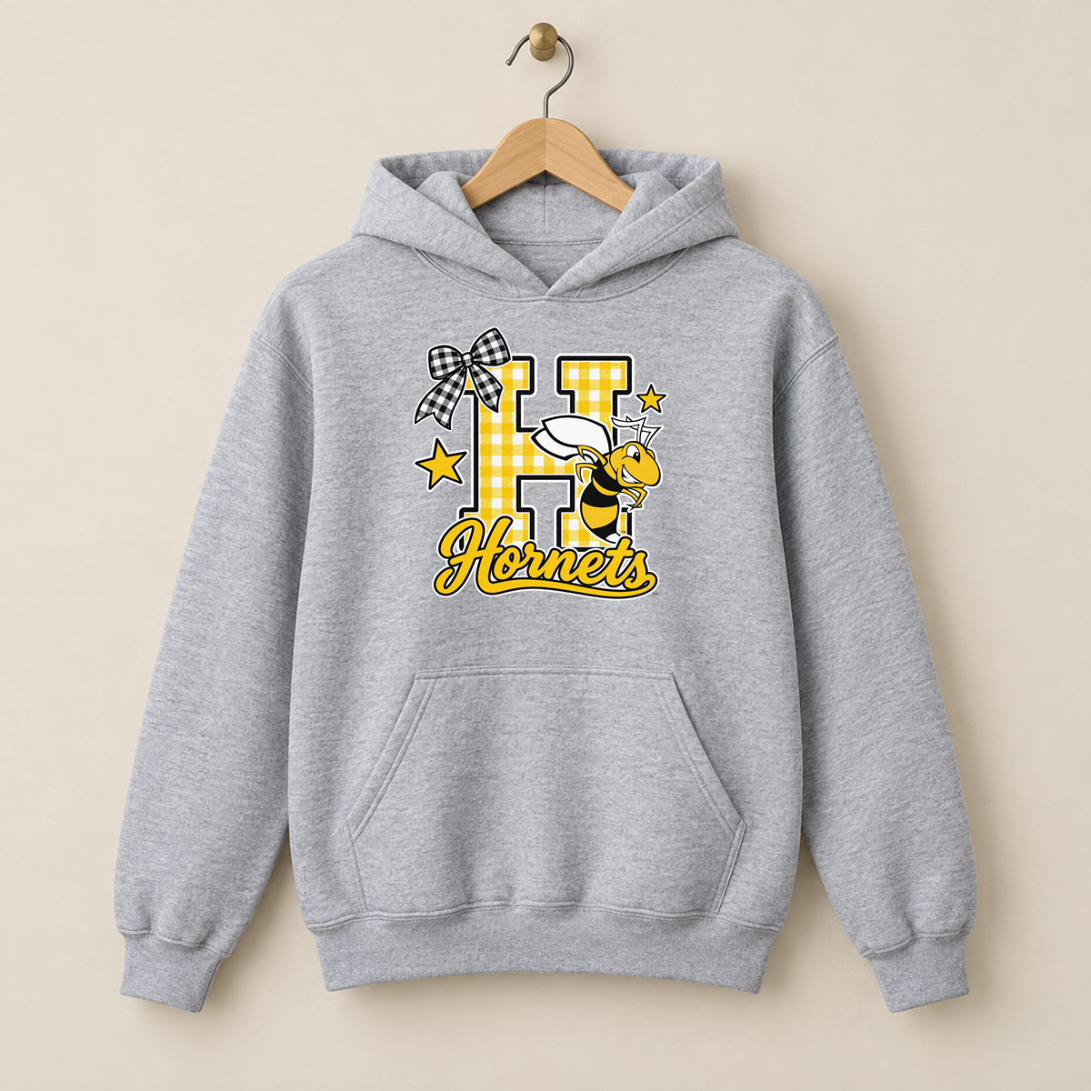 Horace Hornets Gingham H & Bow Youth | T-Shirts, Crewneck & Hoodie