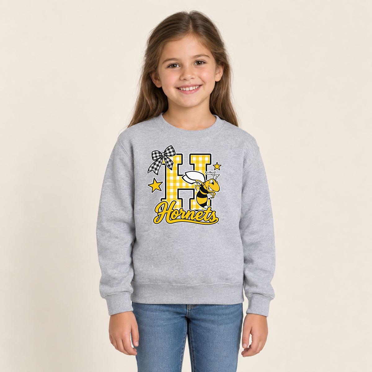Horace Hornets Gingham H & Bow Youth | T-Shirts, Crewneck & Hoodie