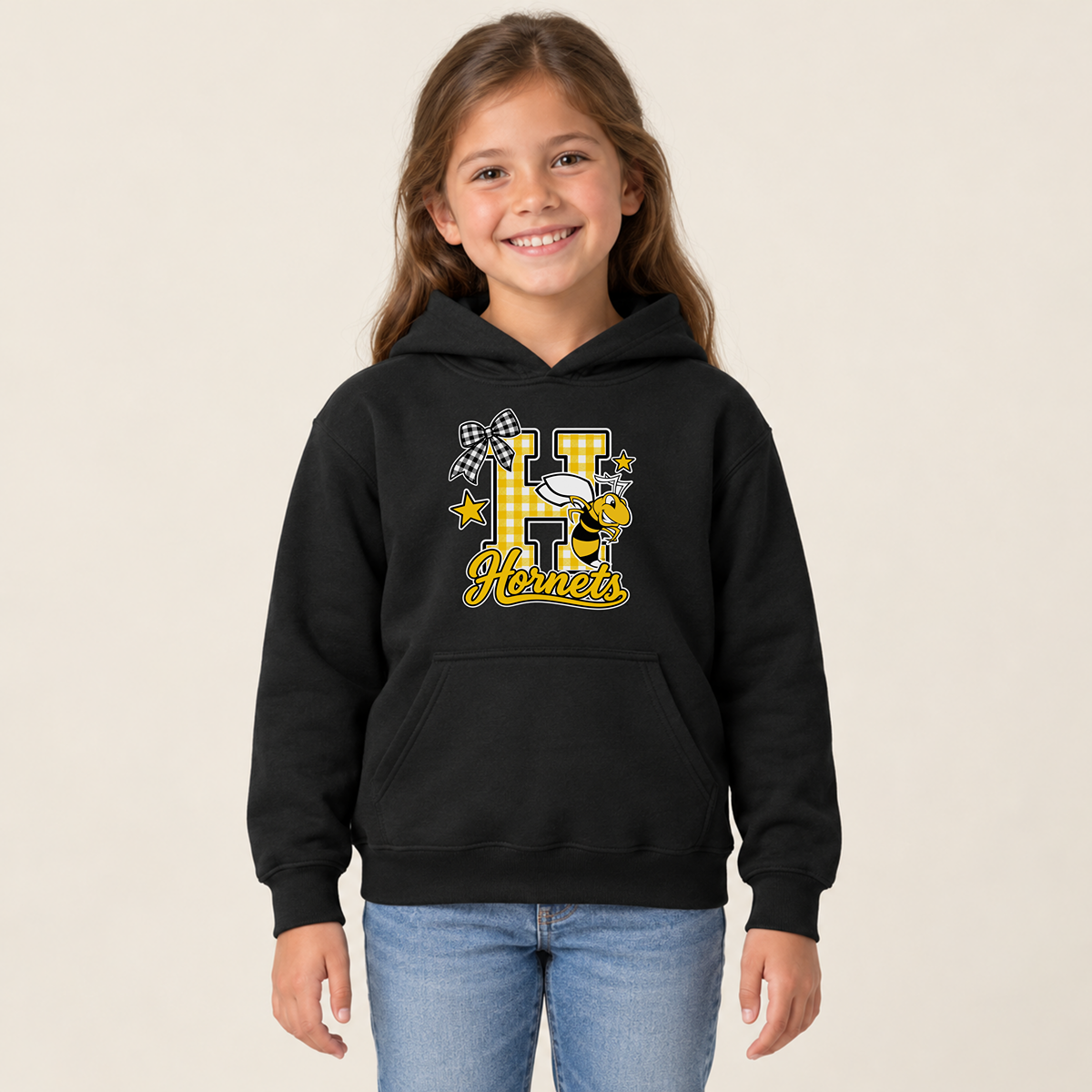 Horace Hornets Gingham H & Bow Youth | T-Shirts, Crewneck & Hoodie