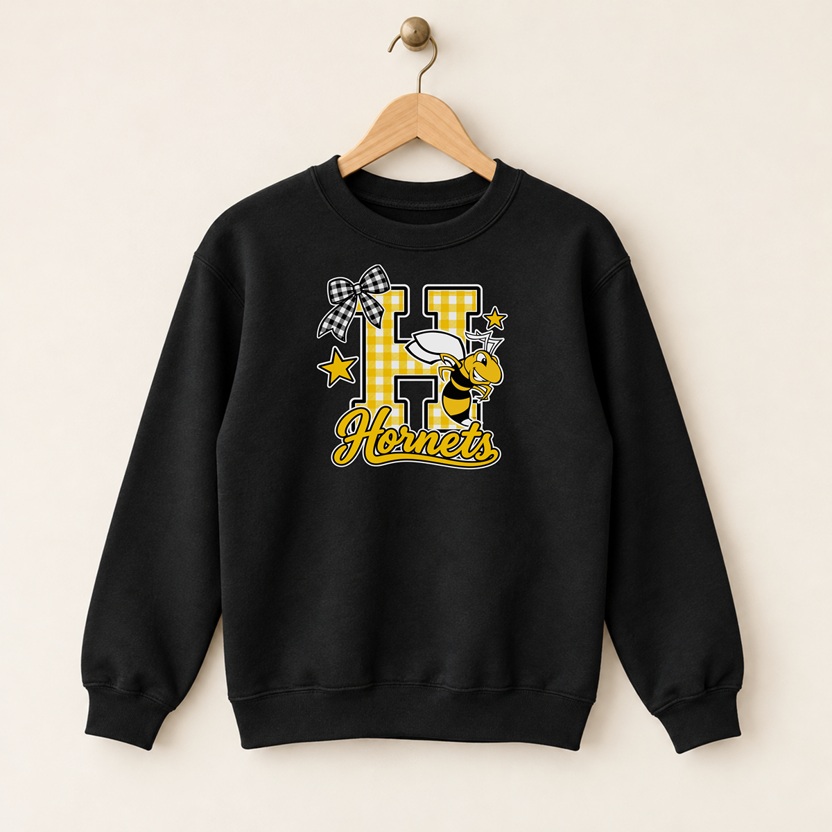 Horace Hornets Gingham H & Bow Youth | T-Shirts, Crewneck & Hoodie