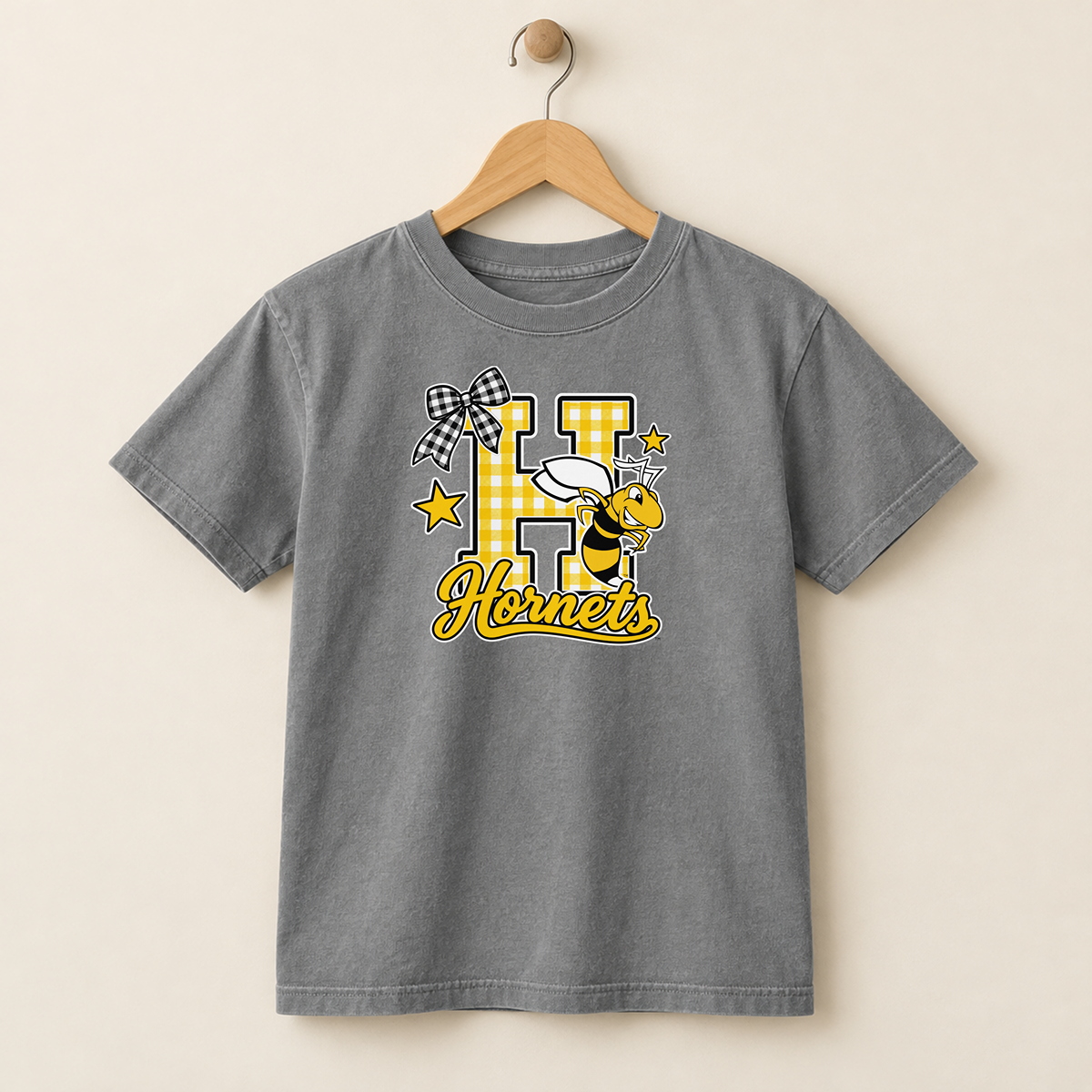 Horace Hornets Gingham H & Bow Youth | T-Shirts, Crewneck & Hoodie