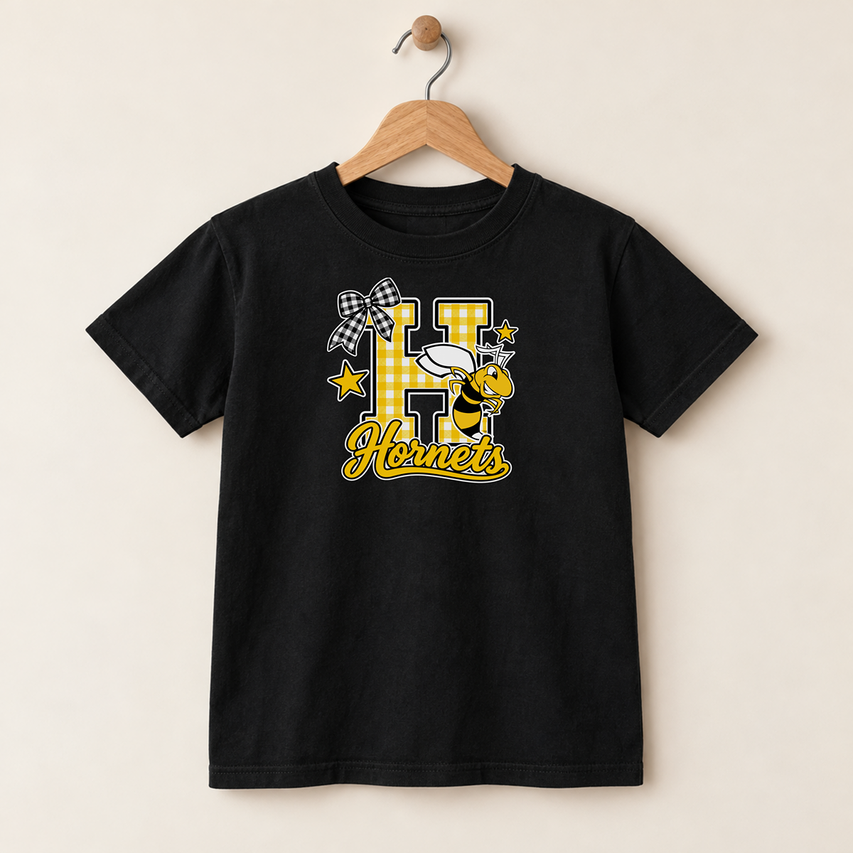 Horace Hornets Gingham H & Bow Youth | T-Shirts, Crewneck & Hoodie