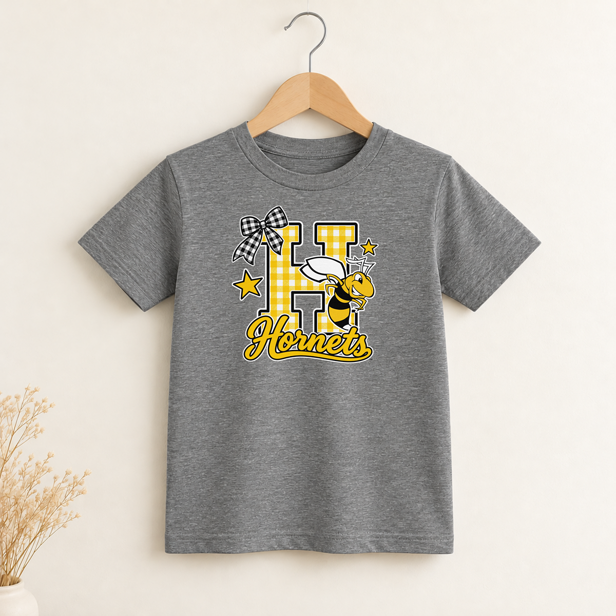 Horace Hornets Gingham H & Bow Youth | T-Shirts, Crewneck & Hoodie