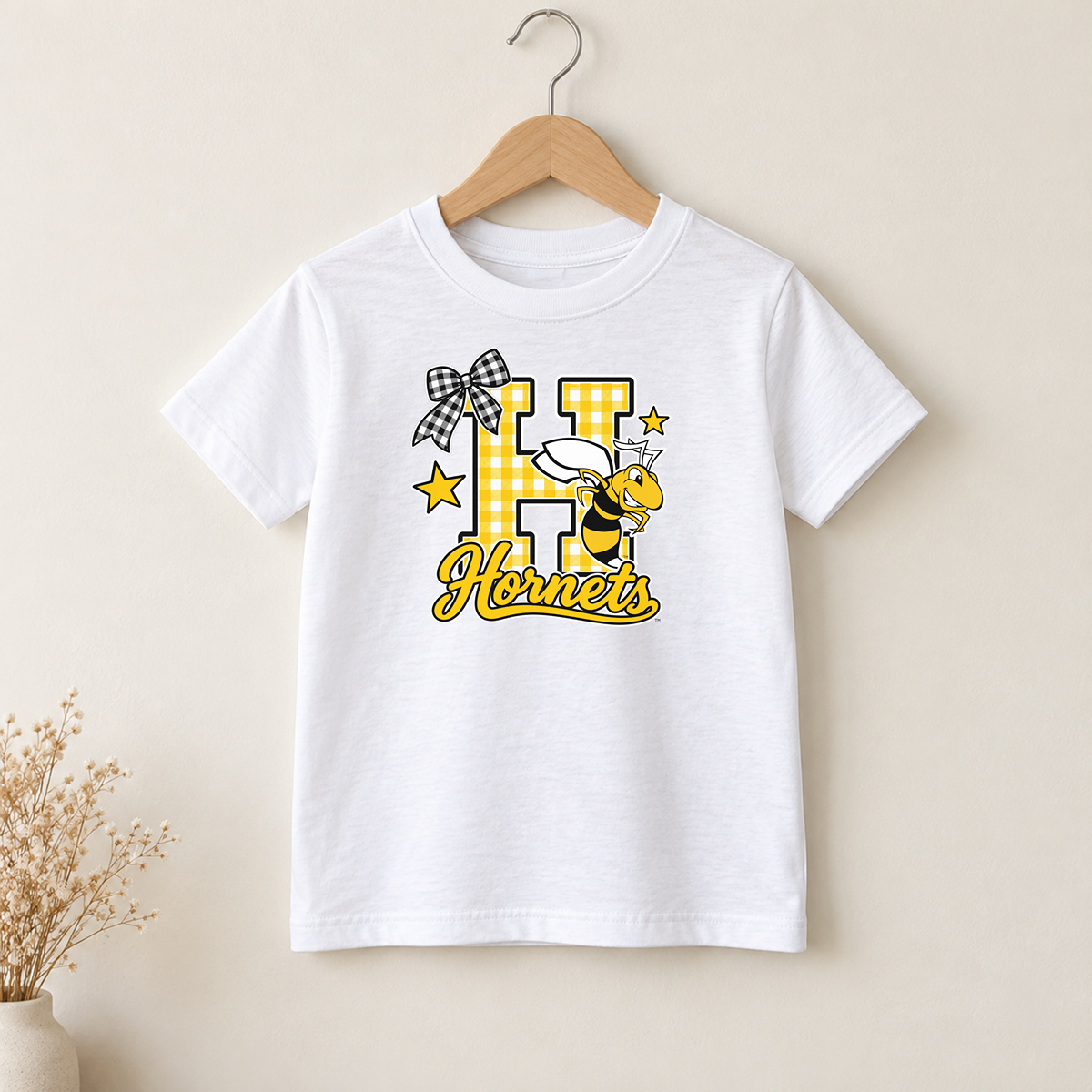 Horace Hornets Gingham H & Bow Youth | T-Shirts, Crewneck & Hoodie