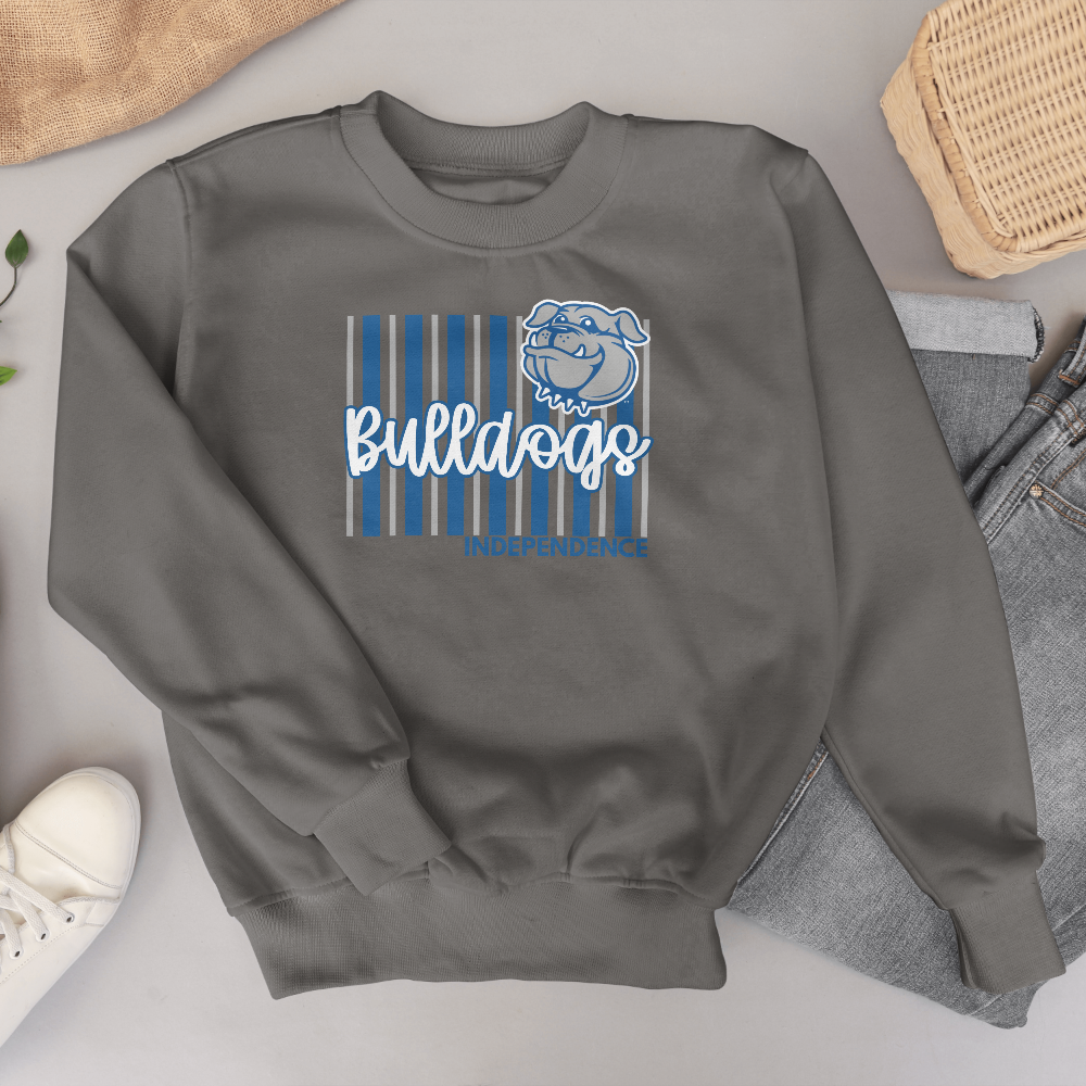 Independence Bulldogs Personalized Crewneck Sweatshirt | Bulldog Spirit Sweatshirt | Gildan 18000