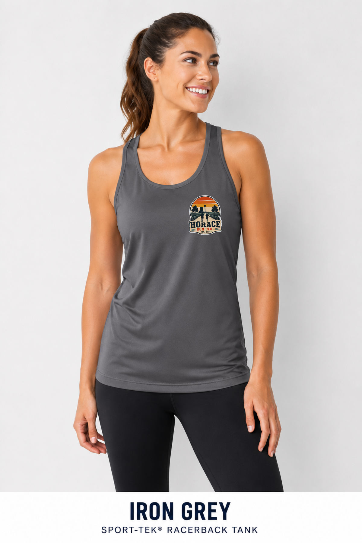 Horace Run Club Women's Left Chest Logo Sport Tek Racerback Tank