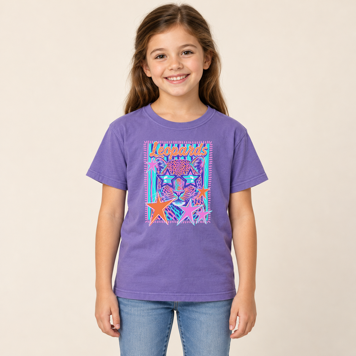 Meadowlark Leopards Bright Stars Youth | Comfort Colors Tee, Crewneck & Hoodie