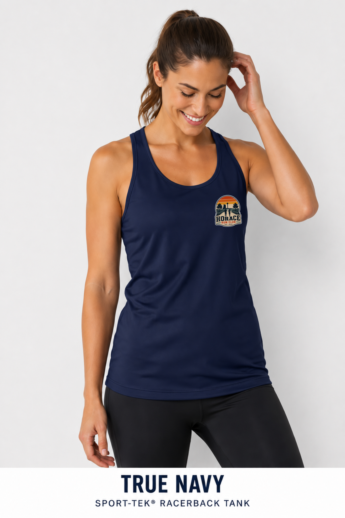 Horace Run Club Women's Left Chest Logo Sport Tek Racerback Tank