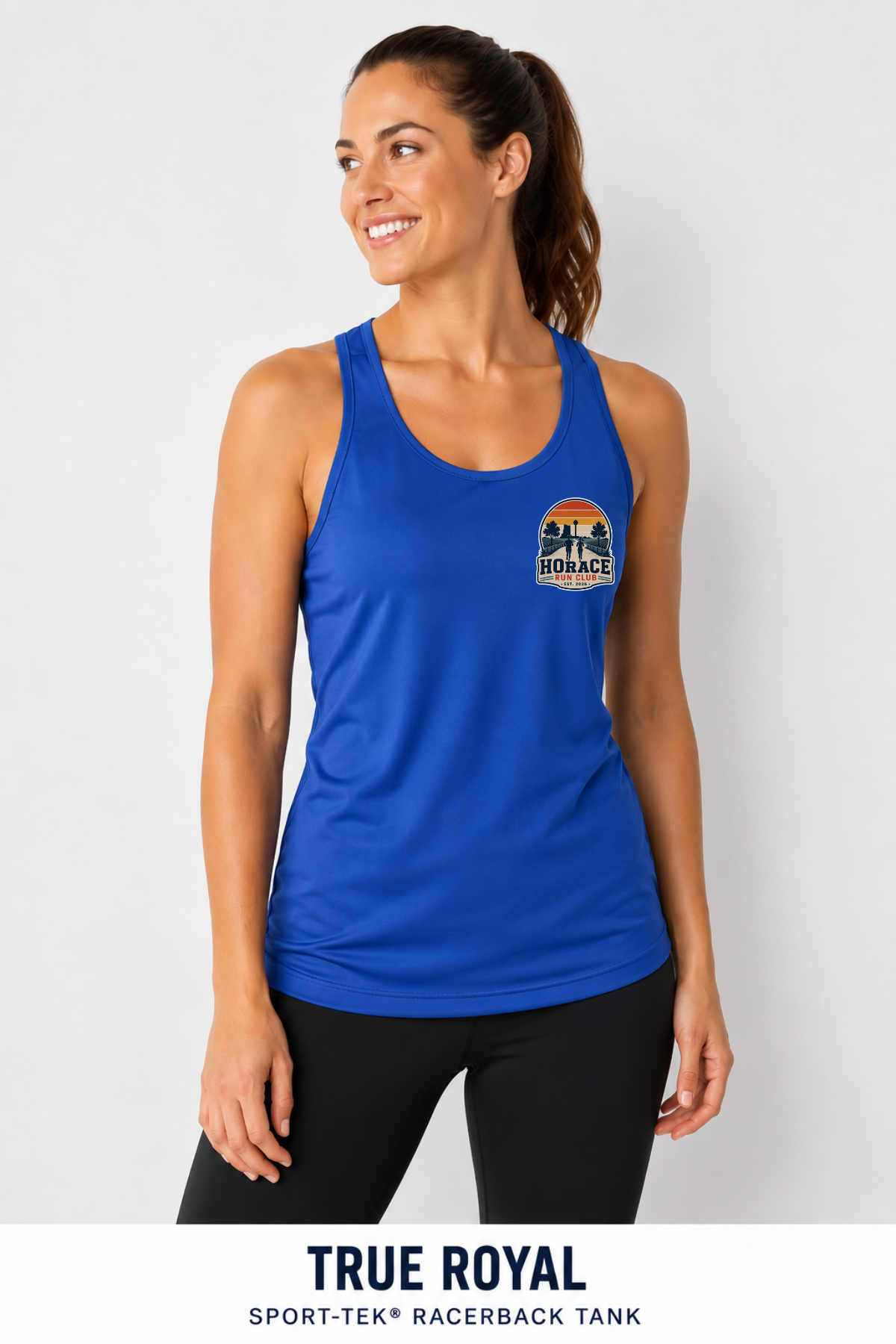 Horace Run Club Women's Left Chest Logo Sport Tek Racerback Tank