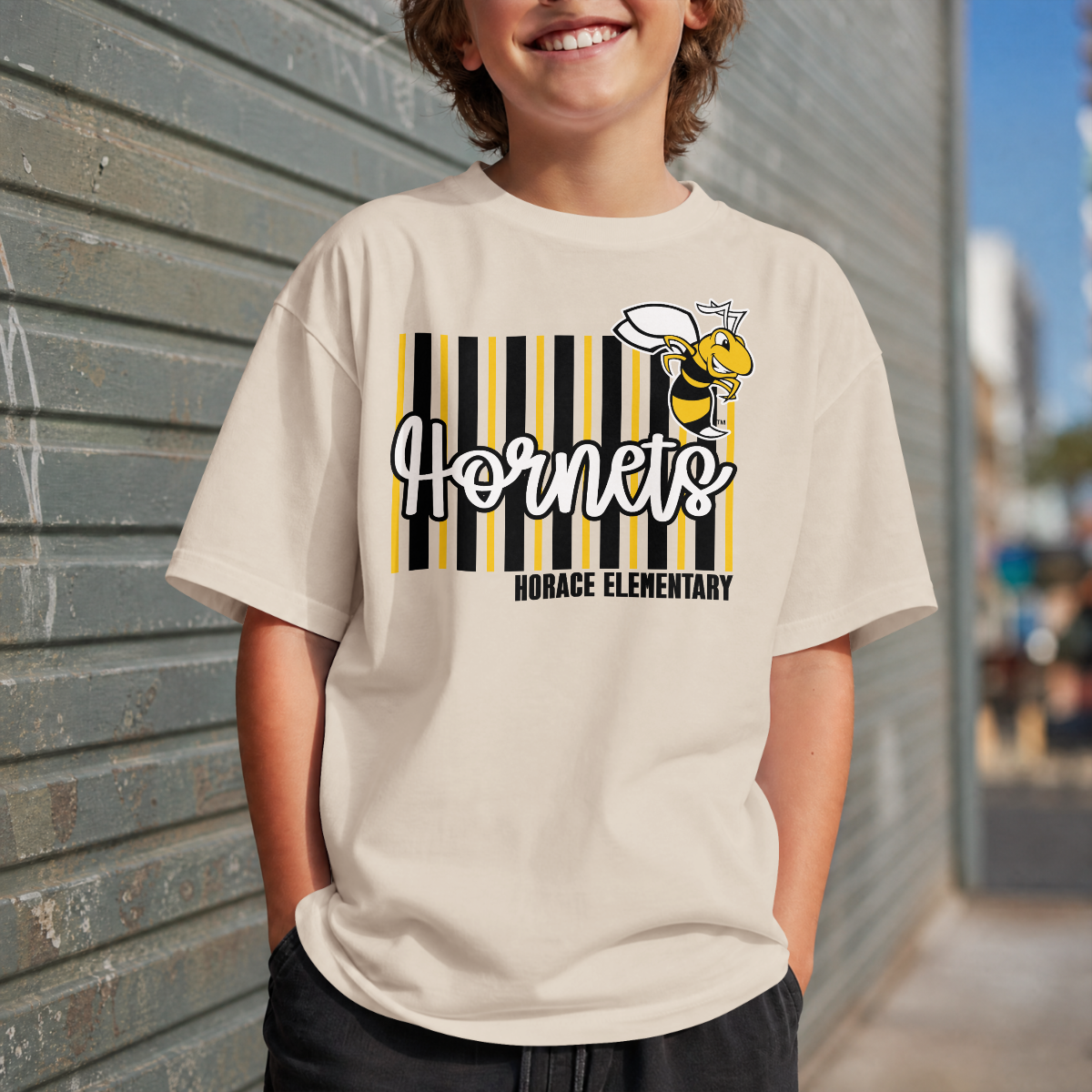 Horace Hornets Youth Personalized Spirit Tee | Bella + Canvas