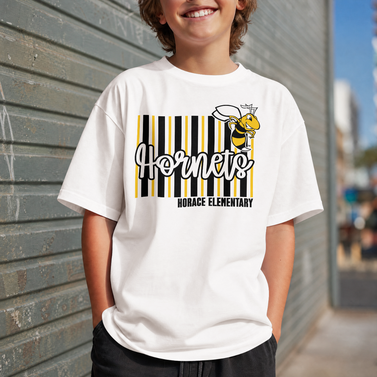 Horace Hornets Youth Personalized Spirit Tee | Bella + Canvas
