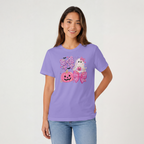 Cute Coquette Halloween Ghost & Pumpkin Graphic Comfort Color Tee