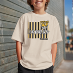 Meadowlark Leopard Striped Youth Tee, Fun Graphic Shirt for Kids, School Mascot Tshirt