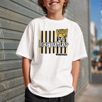 Meadowlark Leopard Striped Youth Tee, Fun Graphic Shirt for Kids, School Mascot Tshirt
