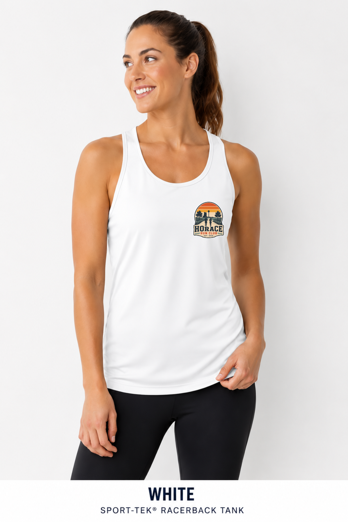 Horace Run Club Women's Left Chest Logo Sport Tek Racerback Tank